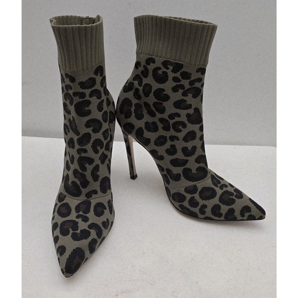 Gianvito Rossi SAUVAGE Women's Leopard Animal Print Socks Boots Italy EU 39 US 9